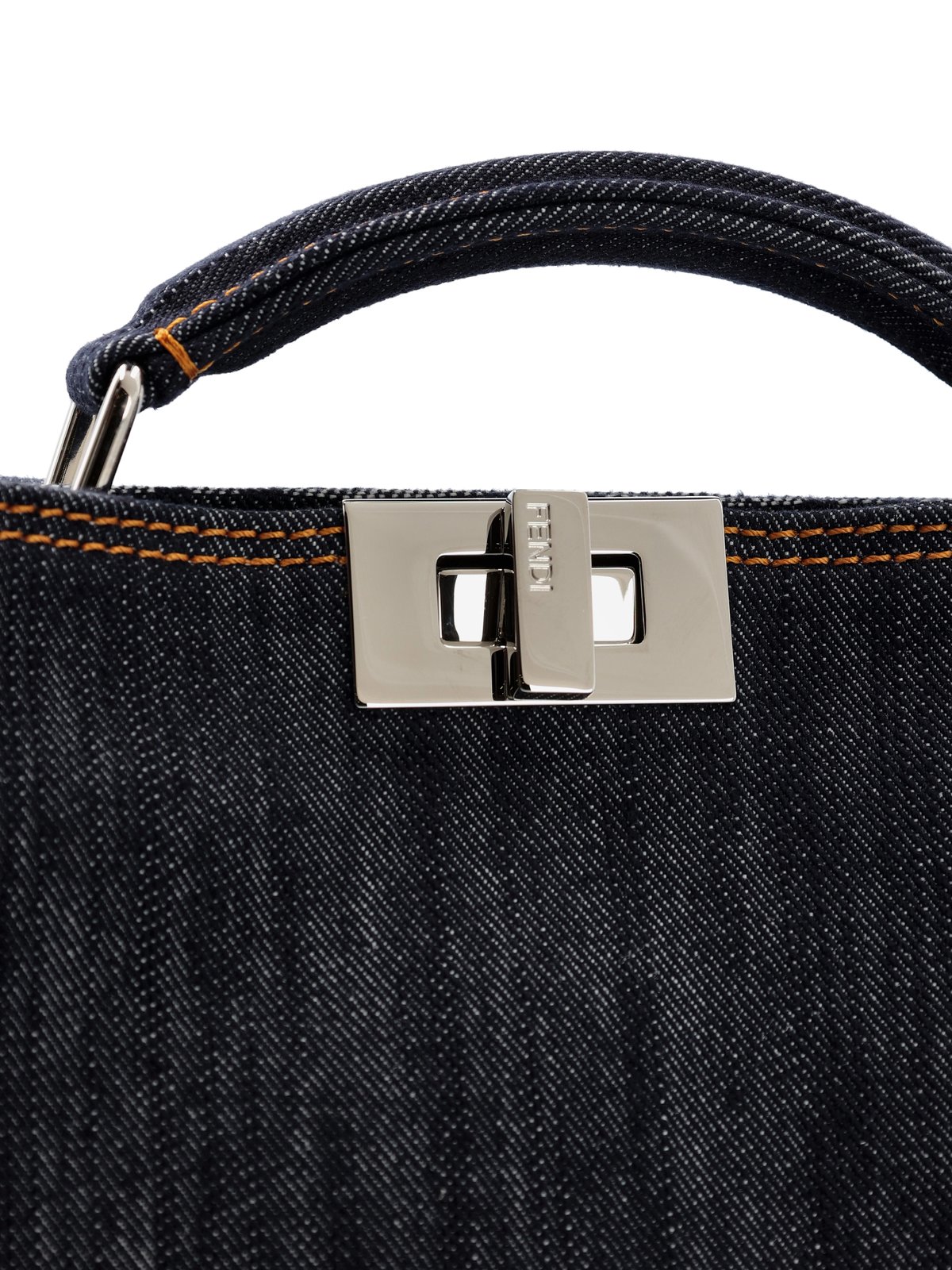 Fendi Peekaboo ISeeU Mini Denim Tote Bag