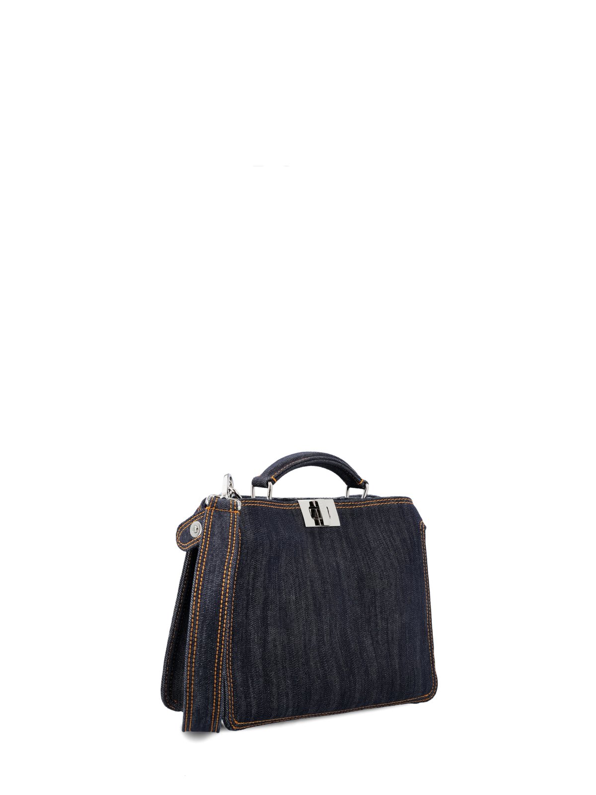 Fendi Peekaboo ISeeU Mini Denim Tote Bag