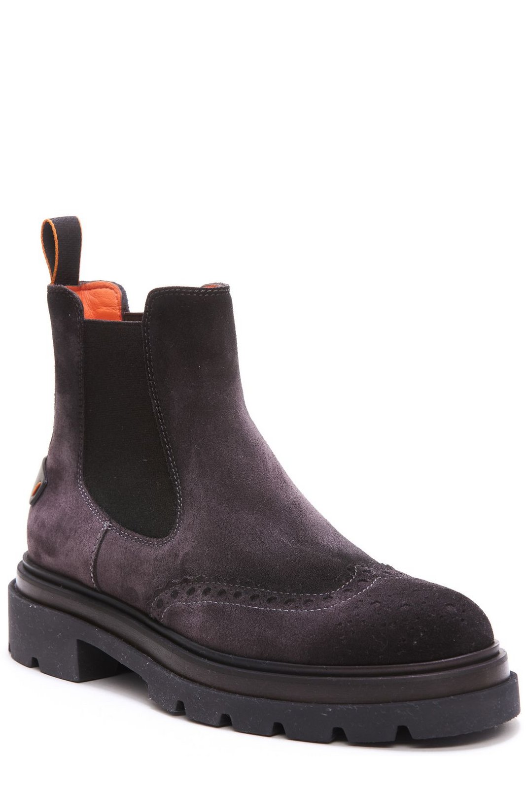 Santoni Round Toe Slip-On Ankle Boots