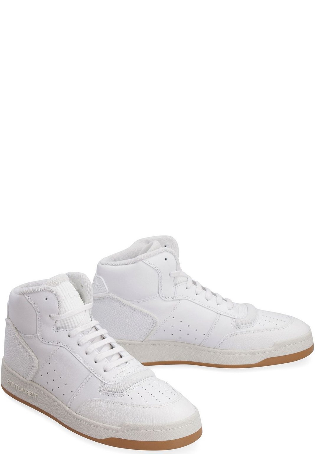 Saint Laurent Round Toe Lace-Up Sneakers