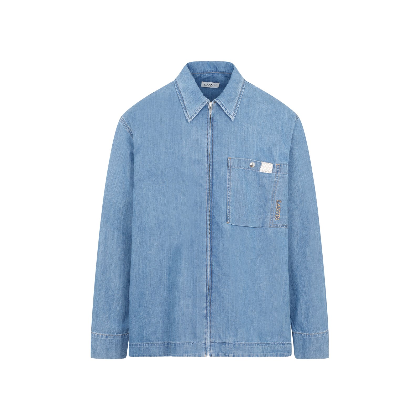 Lanvin Collared Button-Up Denim Jacket