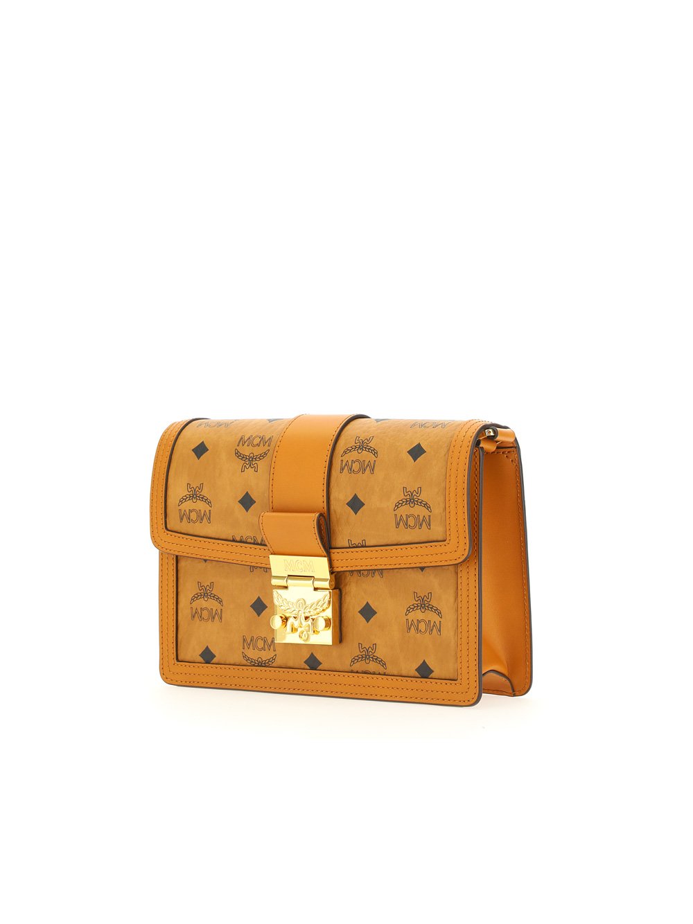 MCM Logo Printed Foldover Top Crossbody Bag