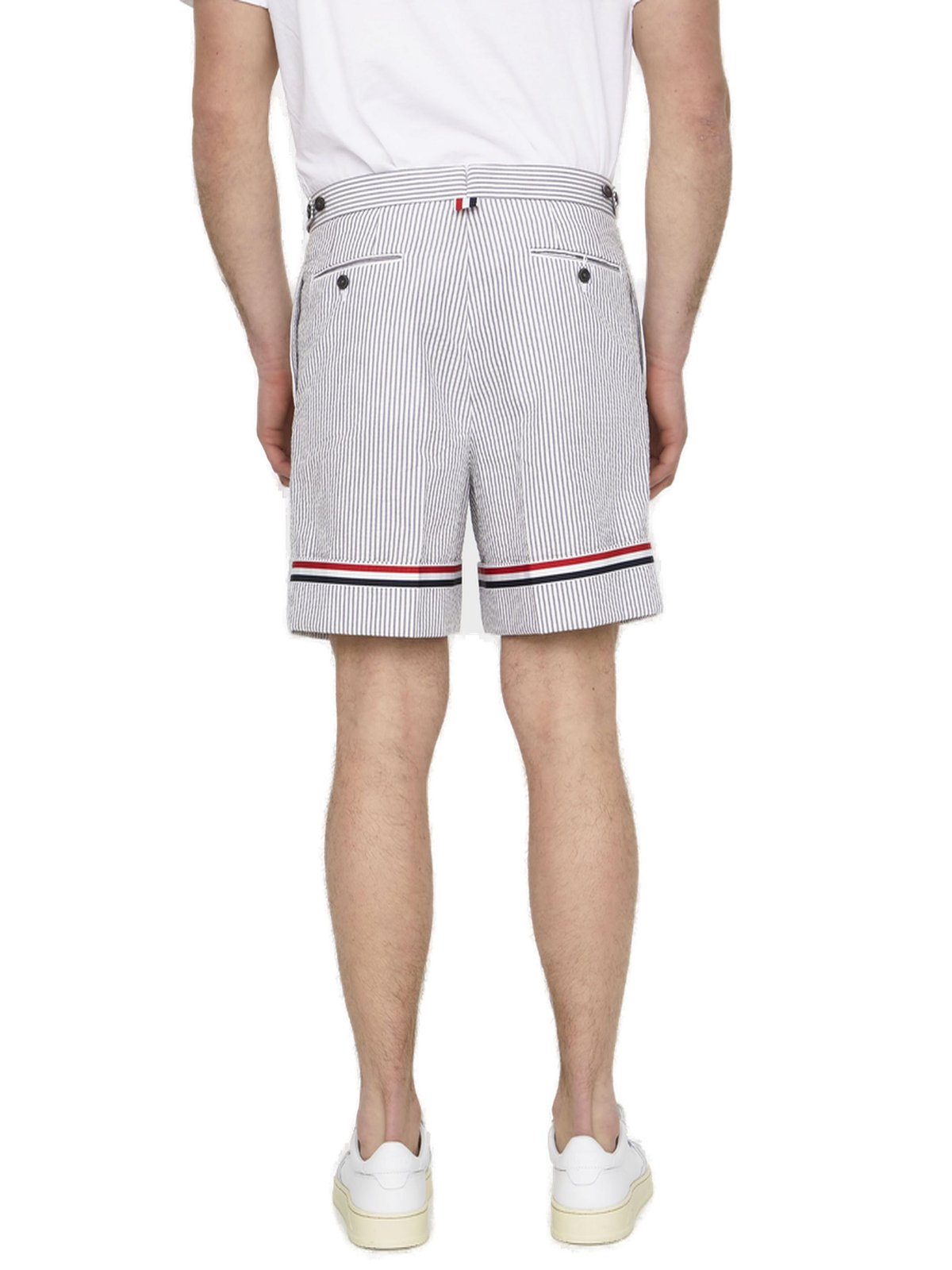 Thom Browne Striped Seersucker Cuff Shorts 3 Thom Browne Striped Seersucker Cuff Shorts