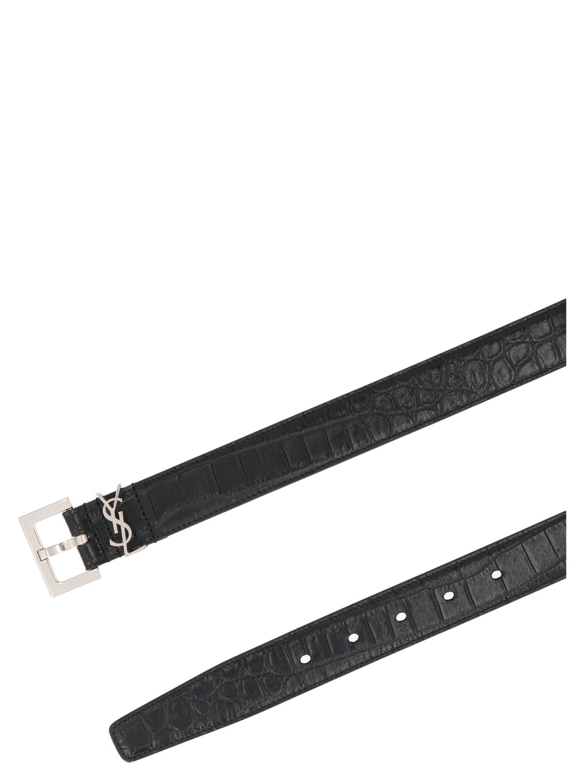Saint Laurent Logo Plaque Embossed Belt