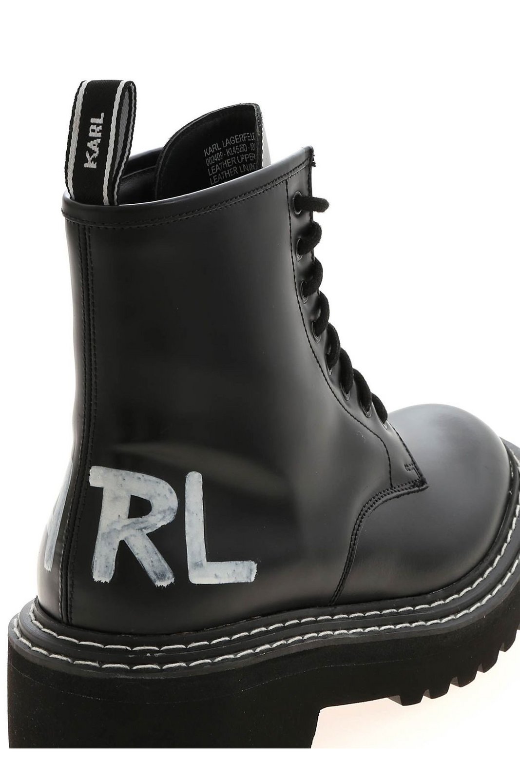 Karl Lagerfeld Logo Detailed Lace-Up Boots