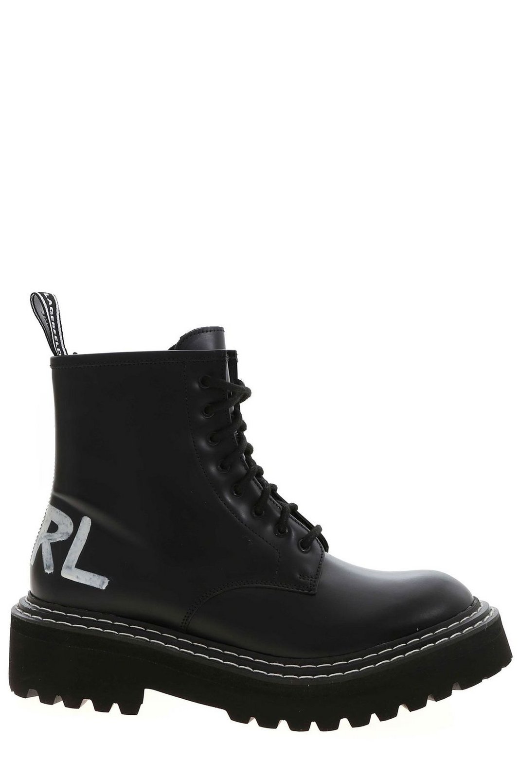 Karl Lagerfeld Logo Detailed Lace-Up Boots