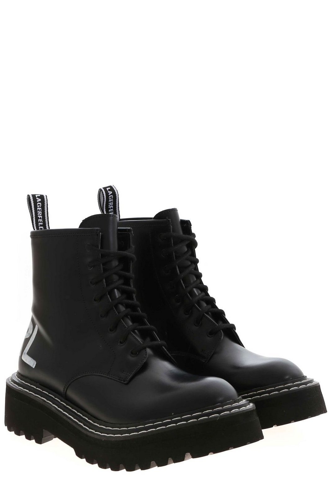 Karl Lagerfeld Logo Detailed Lace-Up Boots 3 Karl Lagerfeld Logo Detailed Lace-Up Boots
