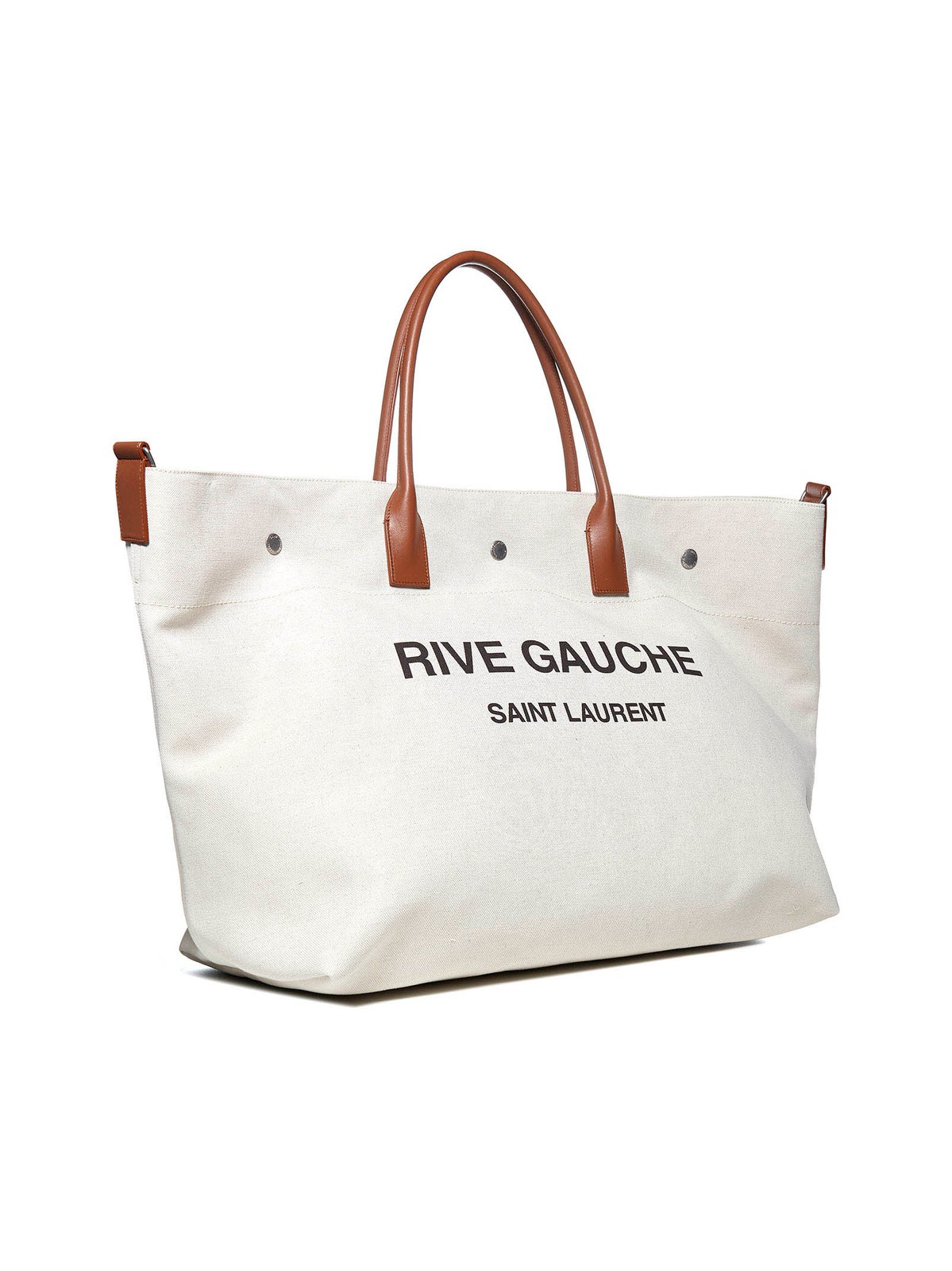Saint Laurent Rive Gauche Logo Printed Maxi Tote Bag