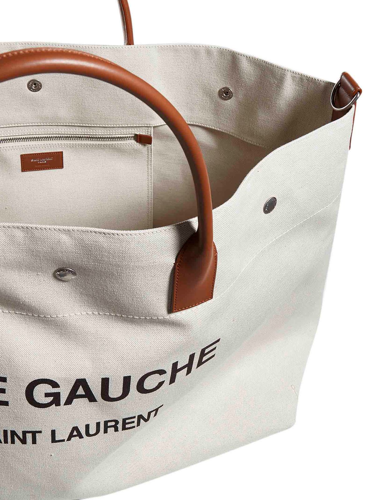 Saint Laurent Rive Gauche Logo Printed Maxi Tote Bag