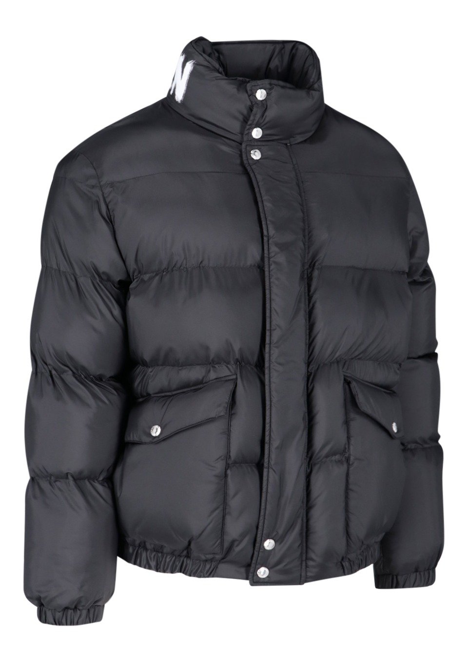 Alexander McQueen Graffiti-Printed High-Neck Puffer Jacket