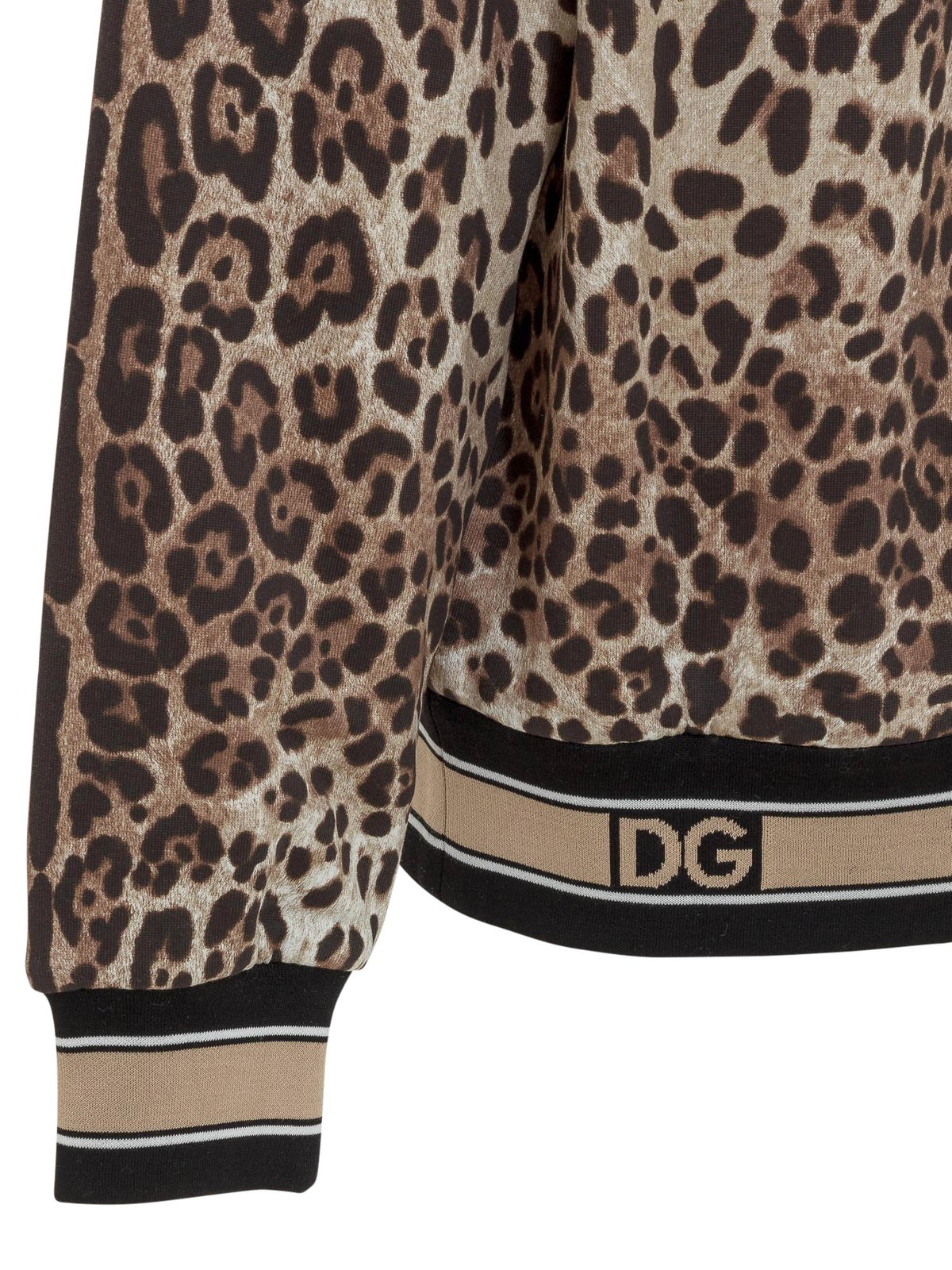 Dolce & Gabbana Animal Print Drawstring Hoodie