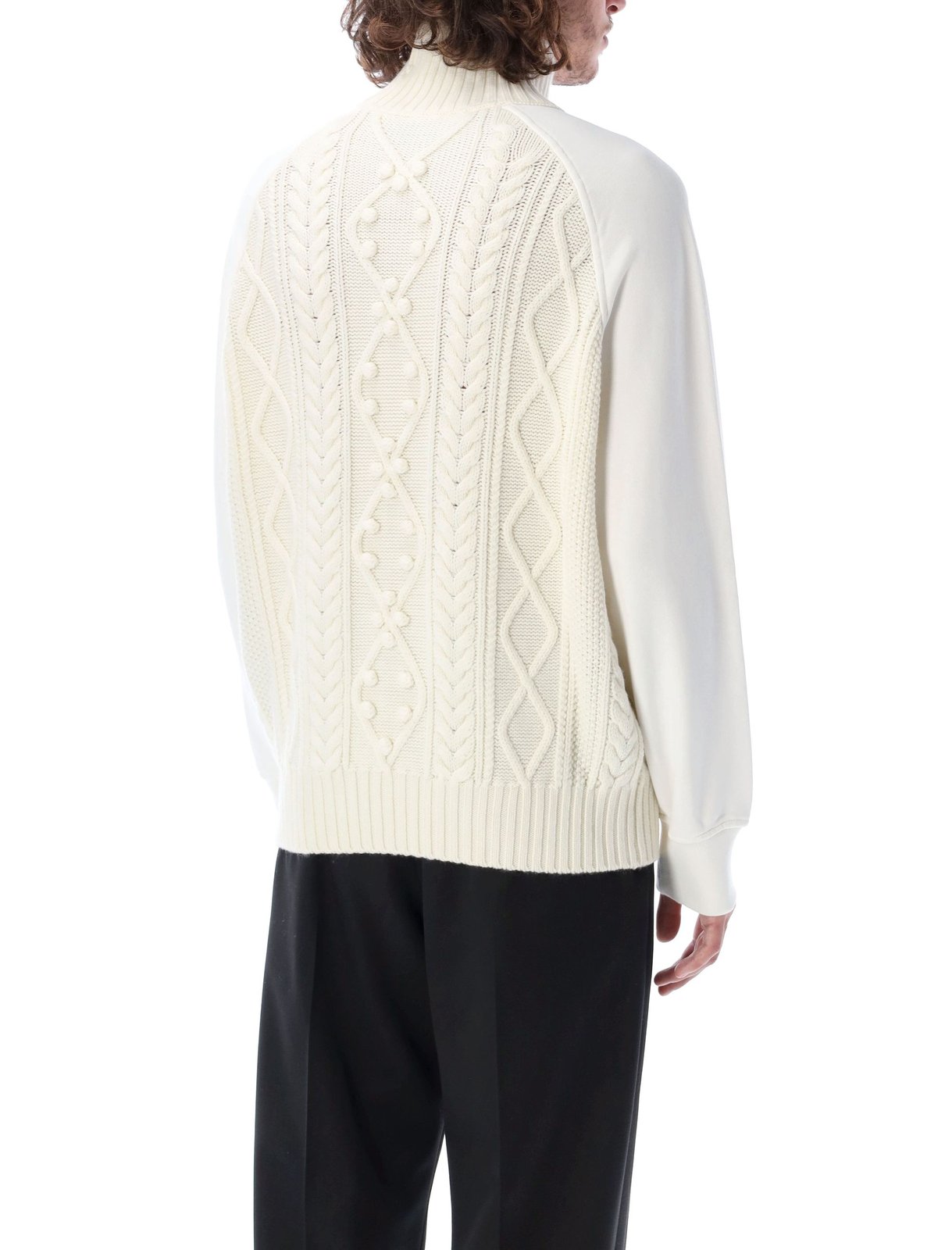 Neil Barrett Panelled Cable Knit Jumper