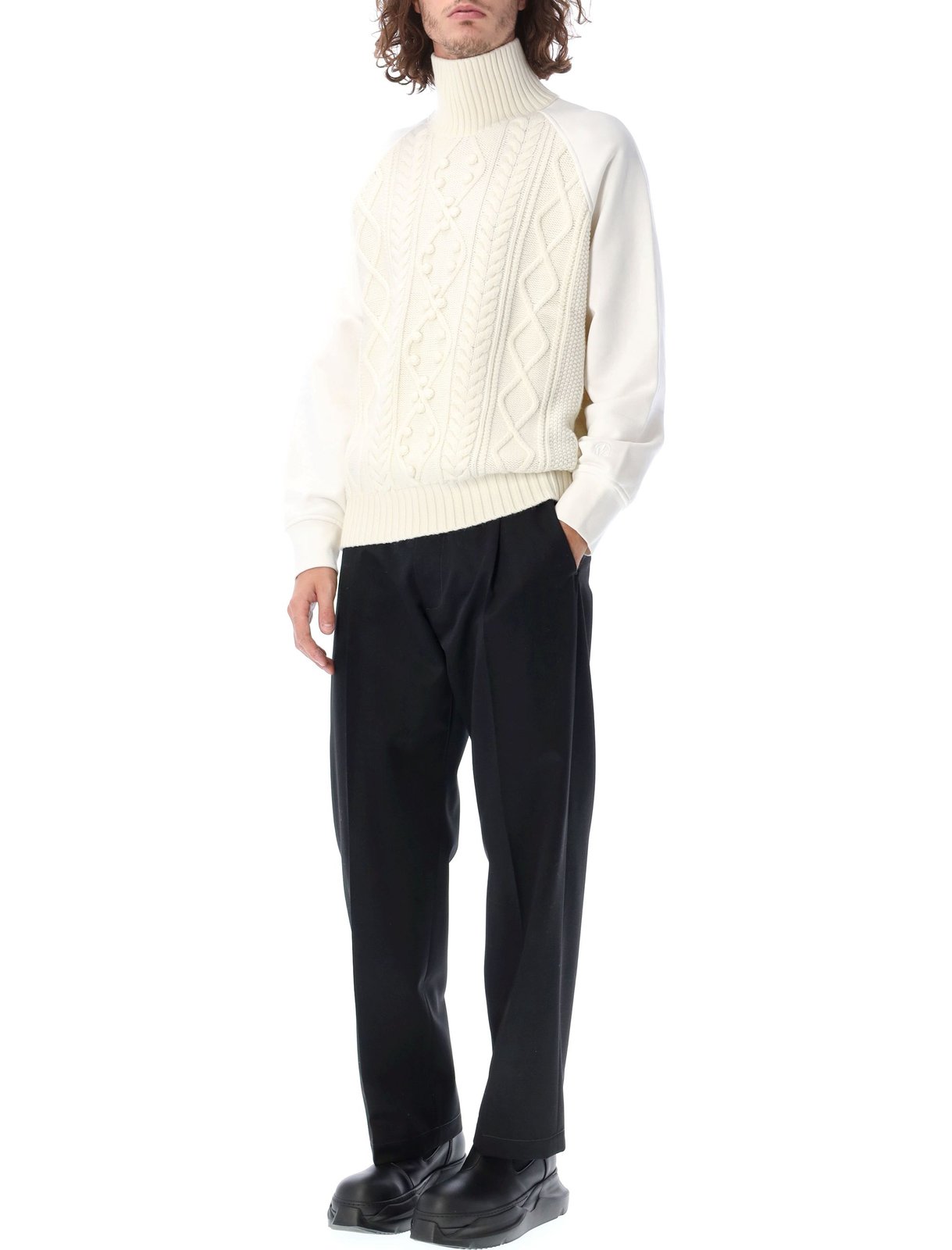 Neil Barrett Panelled Cable Knit Jumper