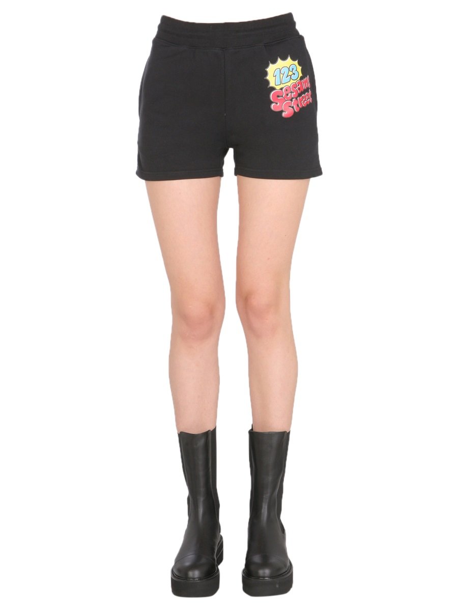 Moschino X Sesame Street Logo Print Shorts 4 Moschino X Sesame Street Logo Print Shorts