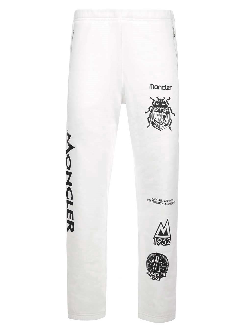 Moncler 1952 Logo Printed Straight Leg Trousers