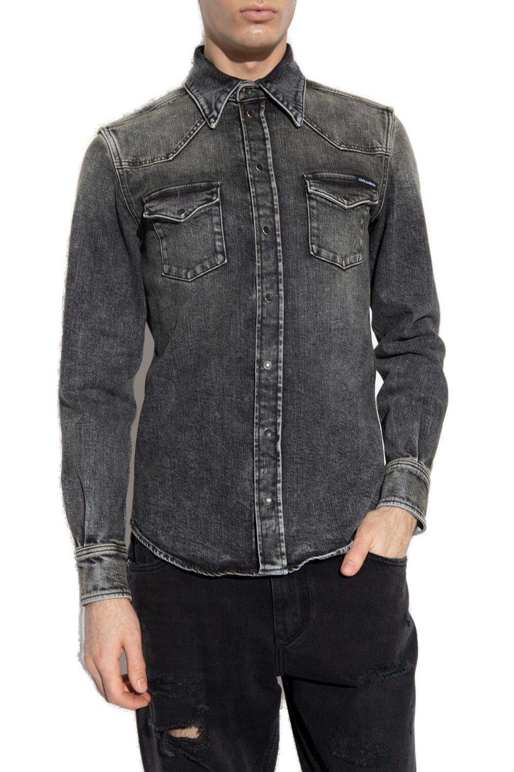 Dolce & Gabbana Distressed Denim Button-Up Shirt 3 Dolce & Gabbana Distressed Denim Button-Up Shirt