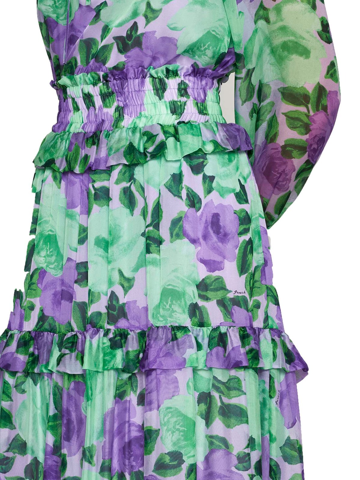 P.A.R.O.S.H. High Waist Floral Printed Maxi Skirt