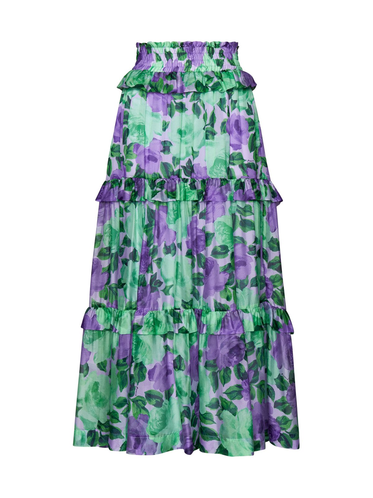 P.A.R.O.S.H. High Waist Floral Printed Maxi Skirt