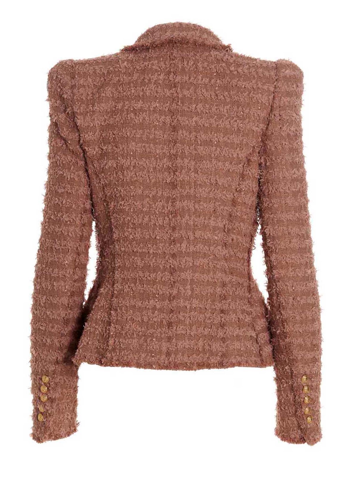 Balmain Tweed Double-Breasted Tailored Blazer