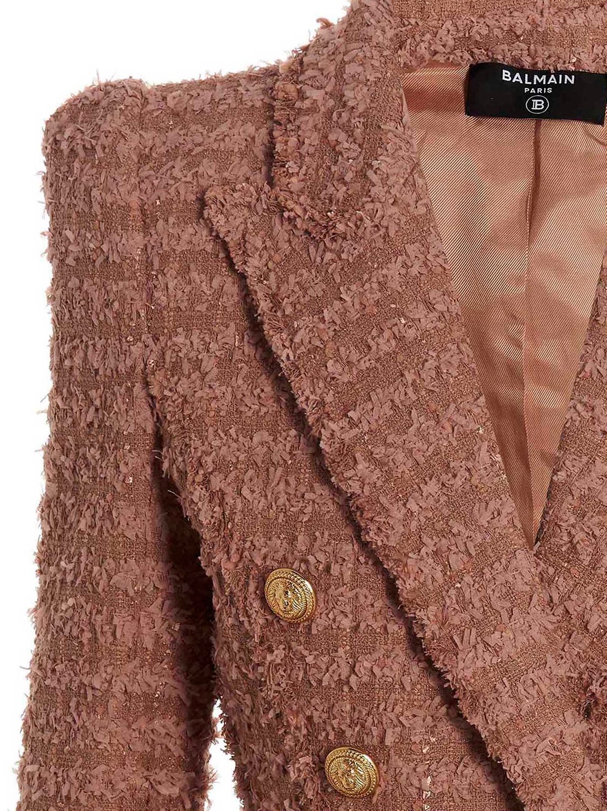 Balmain Tweed Double-Breasted Tailored Blazer