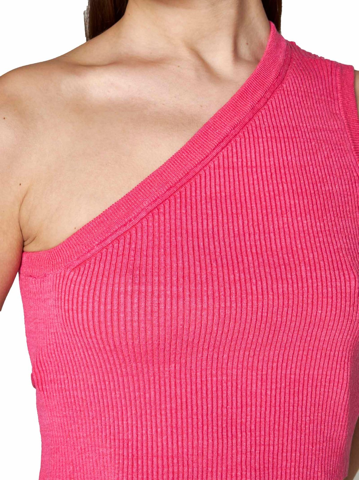 Jacquemus La Maille Ascu Asymmetric Knitted Cropped Top