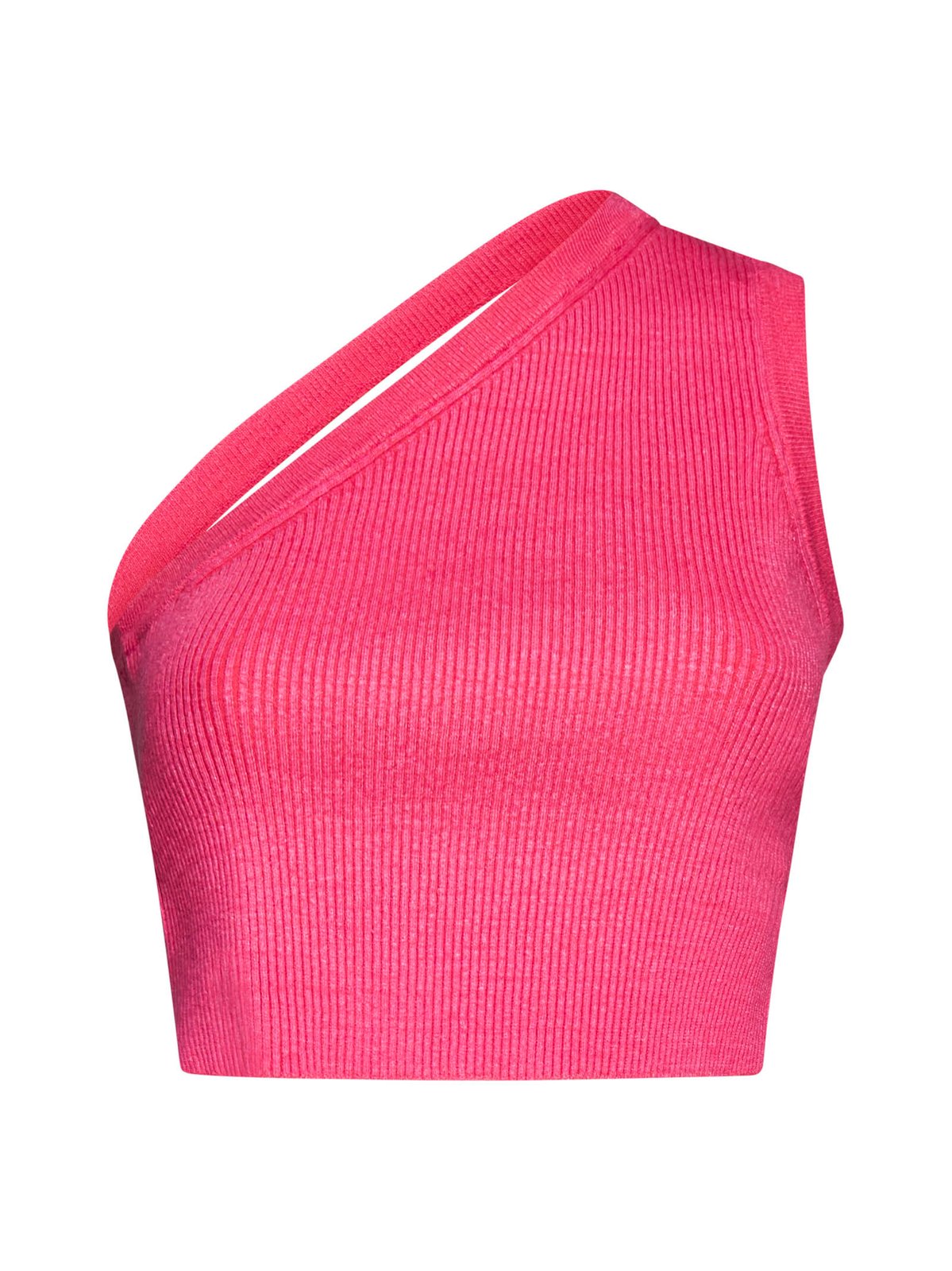 Jacquemus La Maille Ascu Asymmetric Knitted Cropped Top