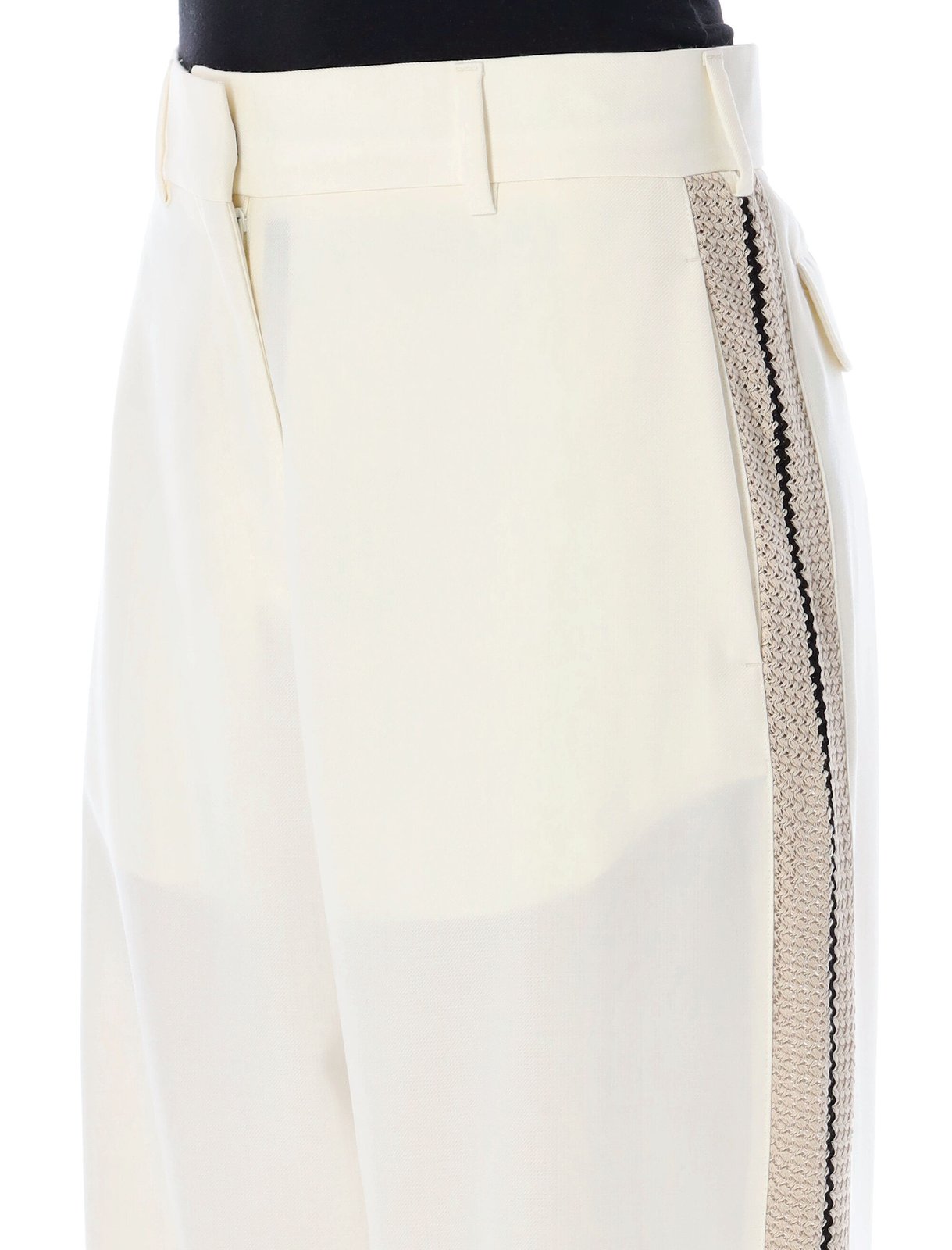 Palm Angels Knitted Tape High Rise Suit Pants