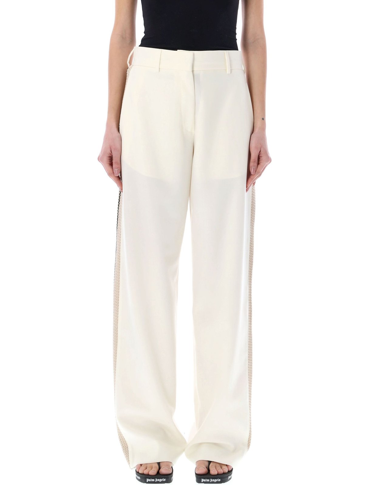 Palm Angels Knitted Tape High Rise Suit Pants