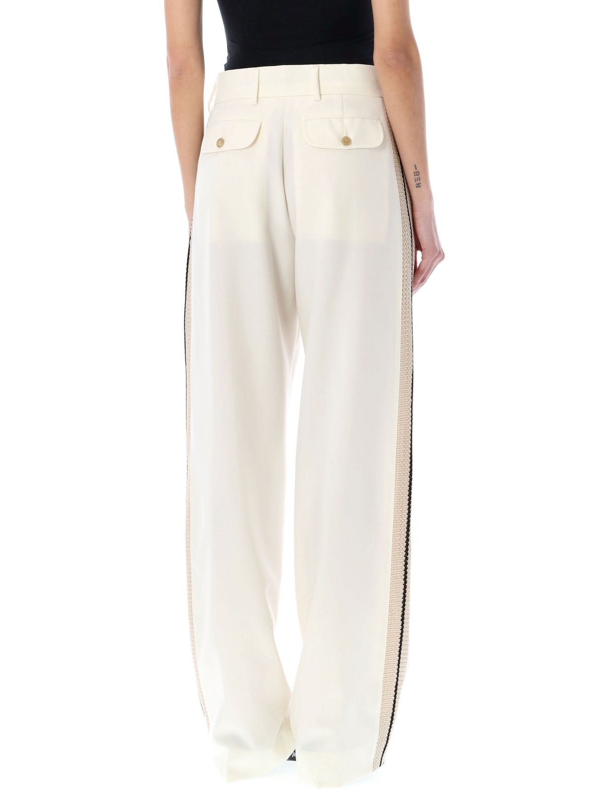 Palm Angels Knitted Tape High Rise Suit Pants