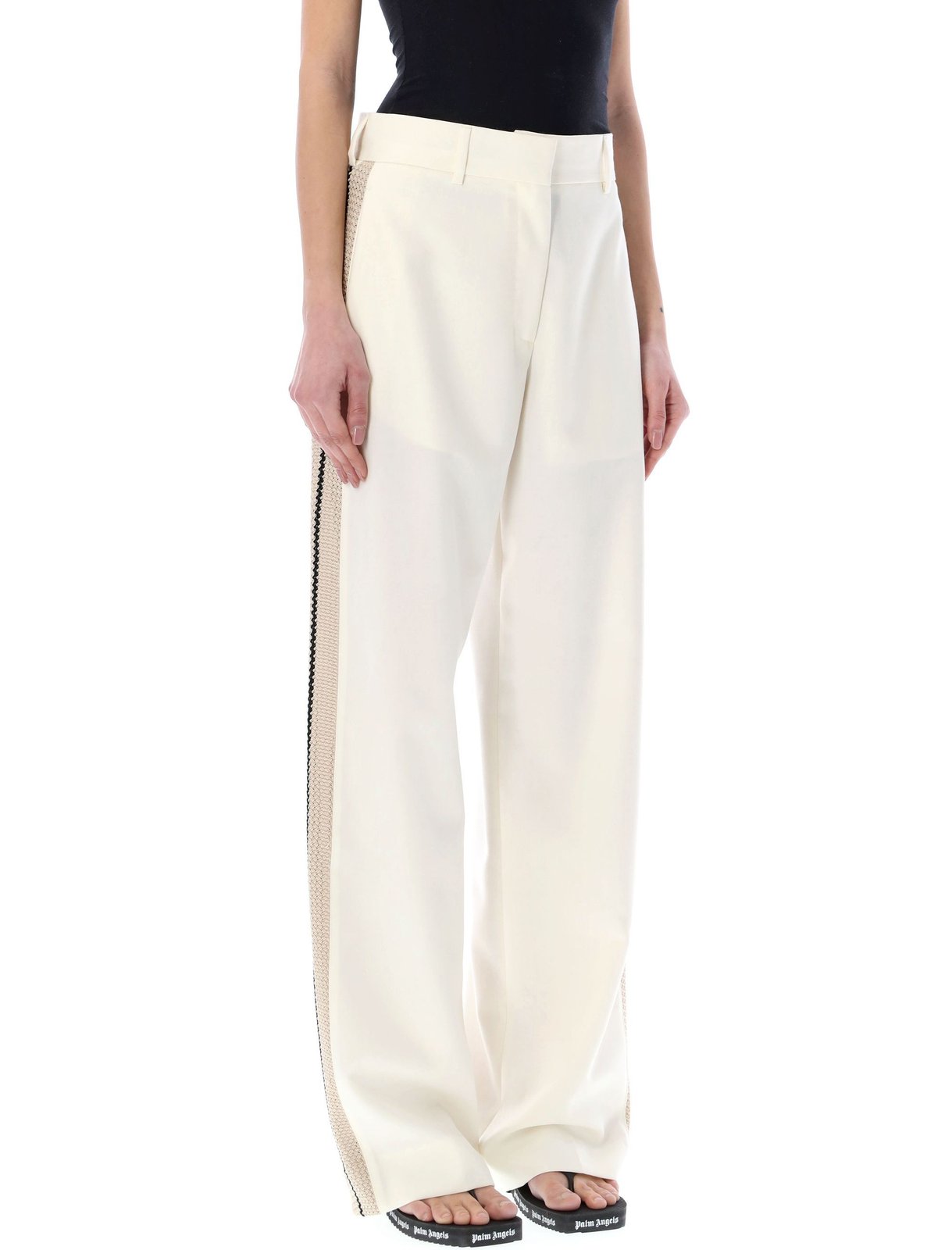 Palm Angels Knitted Tape High Rise Suit Pants