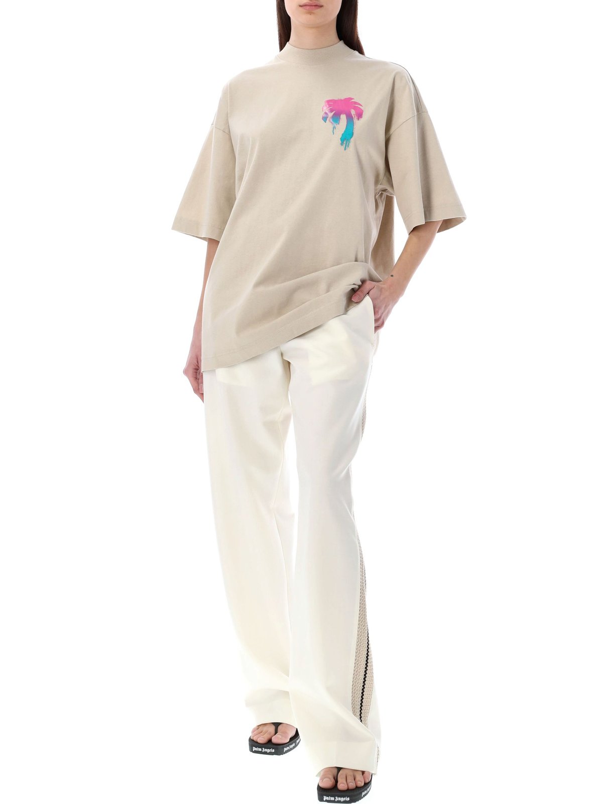 Palm Angels Knitted Tape High Rise Suit Pants