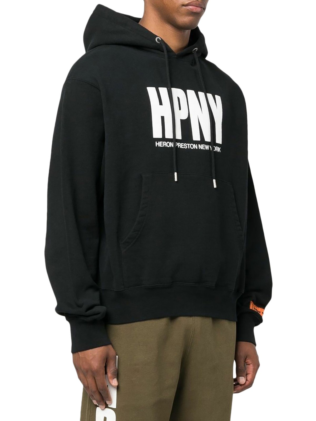Heron Preston Logo Printed Drawstring Hoodie