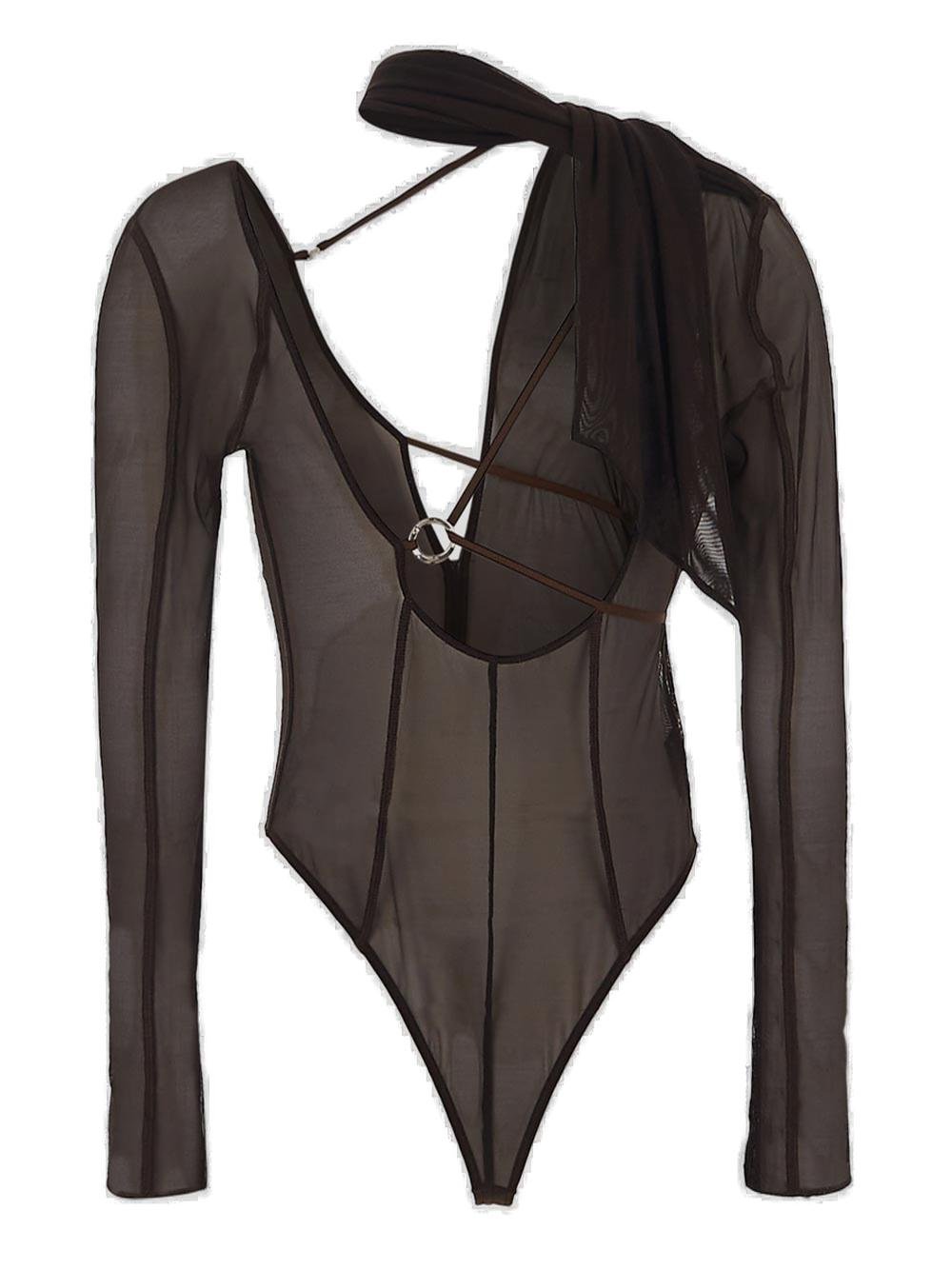Jacquemus Le Body Abanaba Asymmetric Strappy Bodysuit 1 Jacquemus Le Body Abanaba Asymmetric Strappy Bodysuit