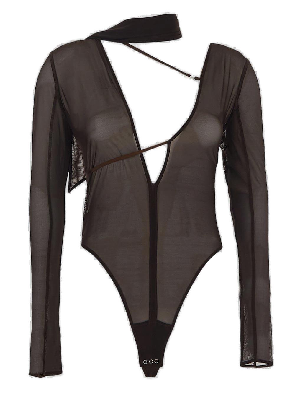 Jacquemus Le Body Abanaba Asymmetric Strappy Bodysuit 2 Jacquemus Le Body Abanaba Asymmetric Strappy Bodysuit