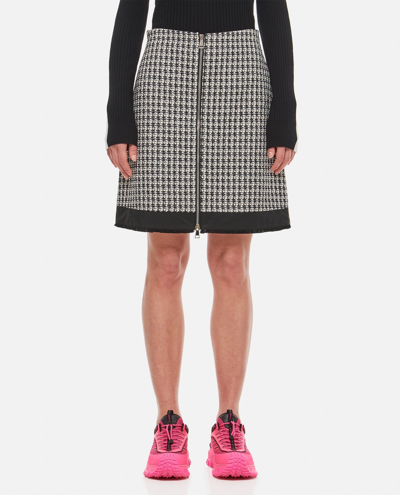 Moncler Tweed Zipped Mini Skirt