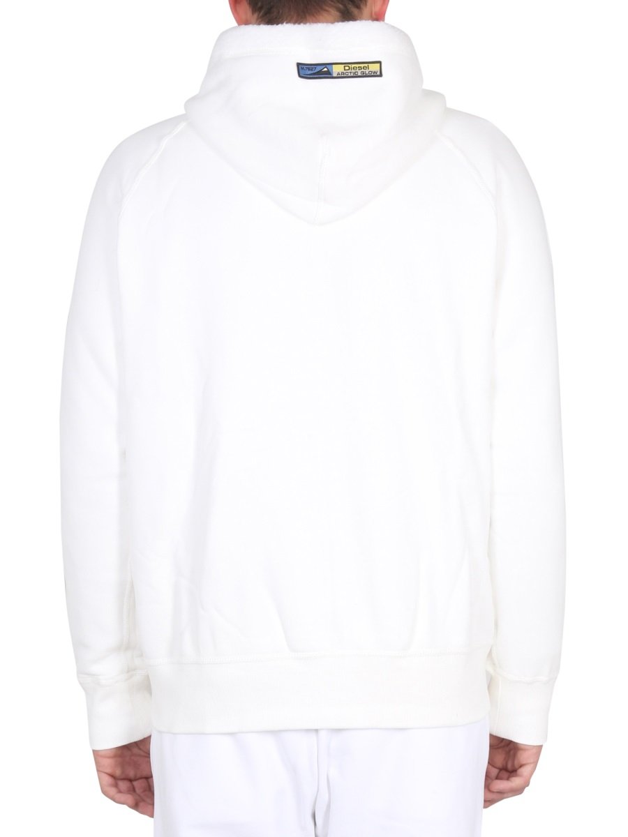 Diesel Logo Patch Drawstring Shearling Hoodie 3 Diesel Logo Patch Drawstring Shearling Hoodie