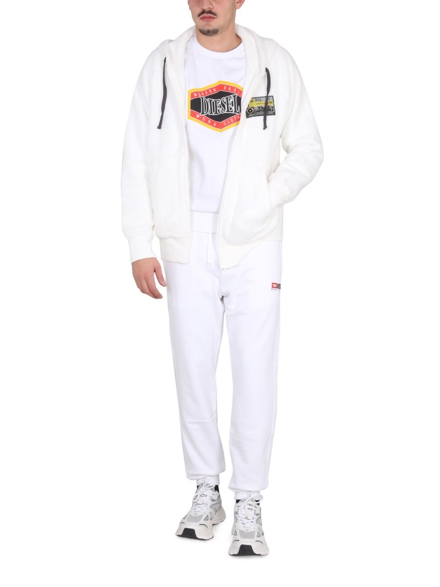 Diesel Logo Patch Drawstring Shearling Hoodie 4 Diesel Logo Patch Drawstring Shearling Hoodie