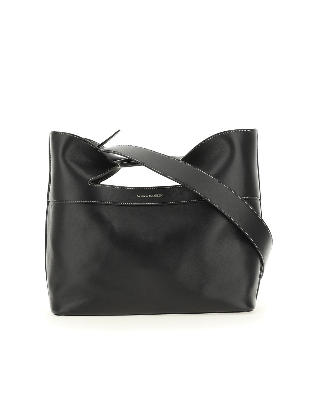 Alexander McQueen Logo-Printed Small Top Handle Bag