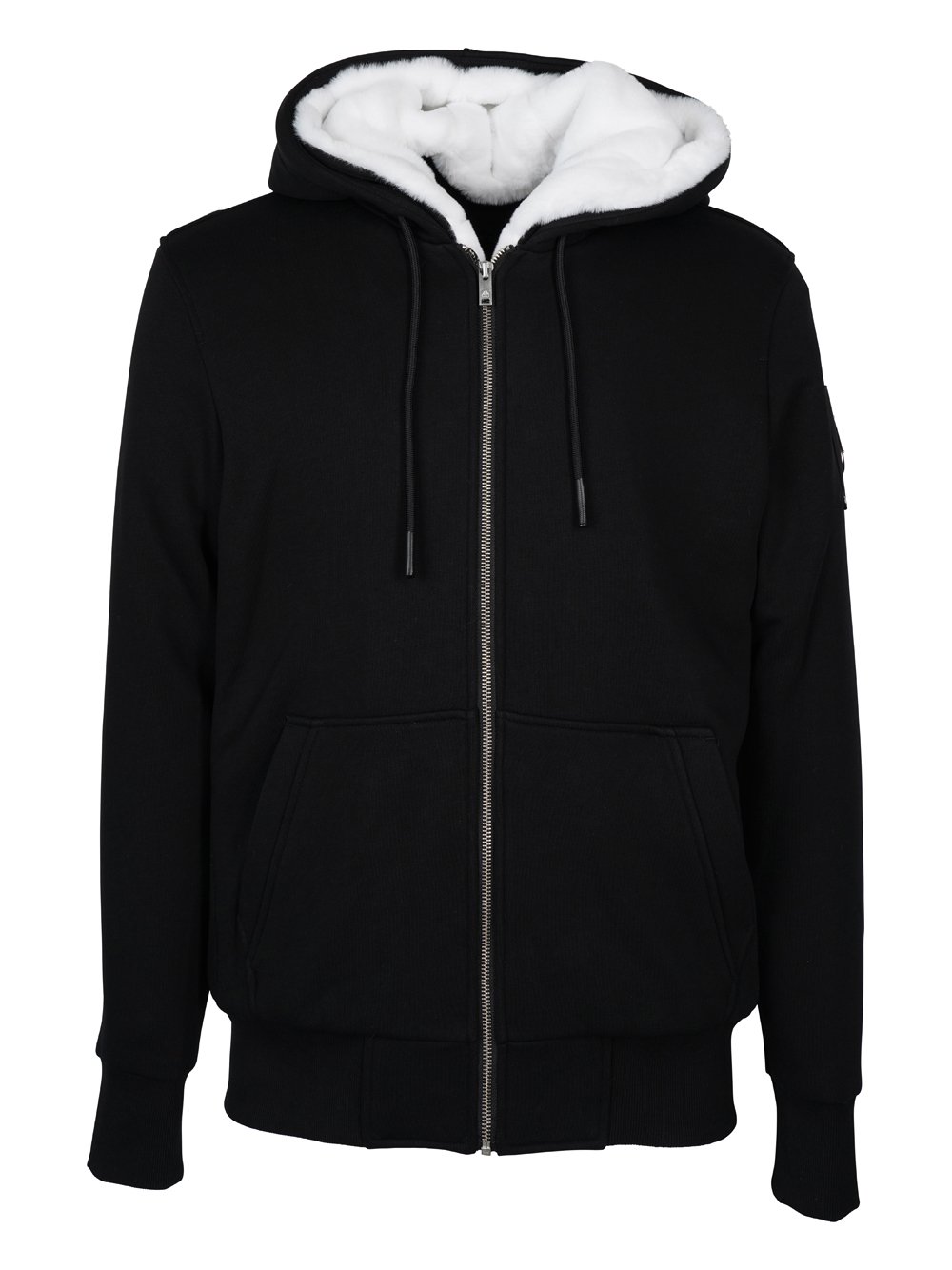 Moose Knuckles Logo-Plaque Drawstring Zipped Hoodie