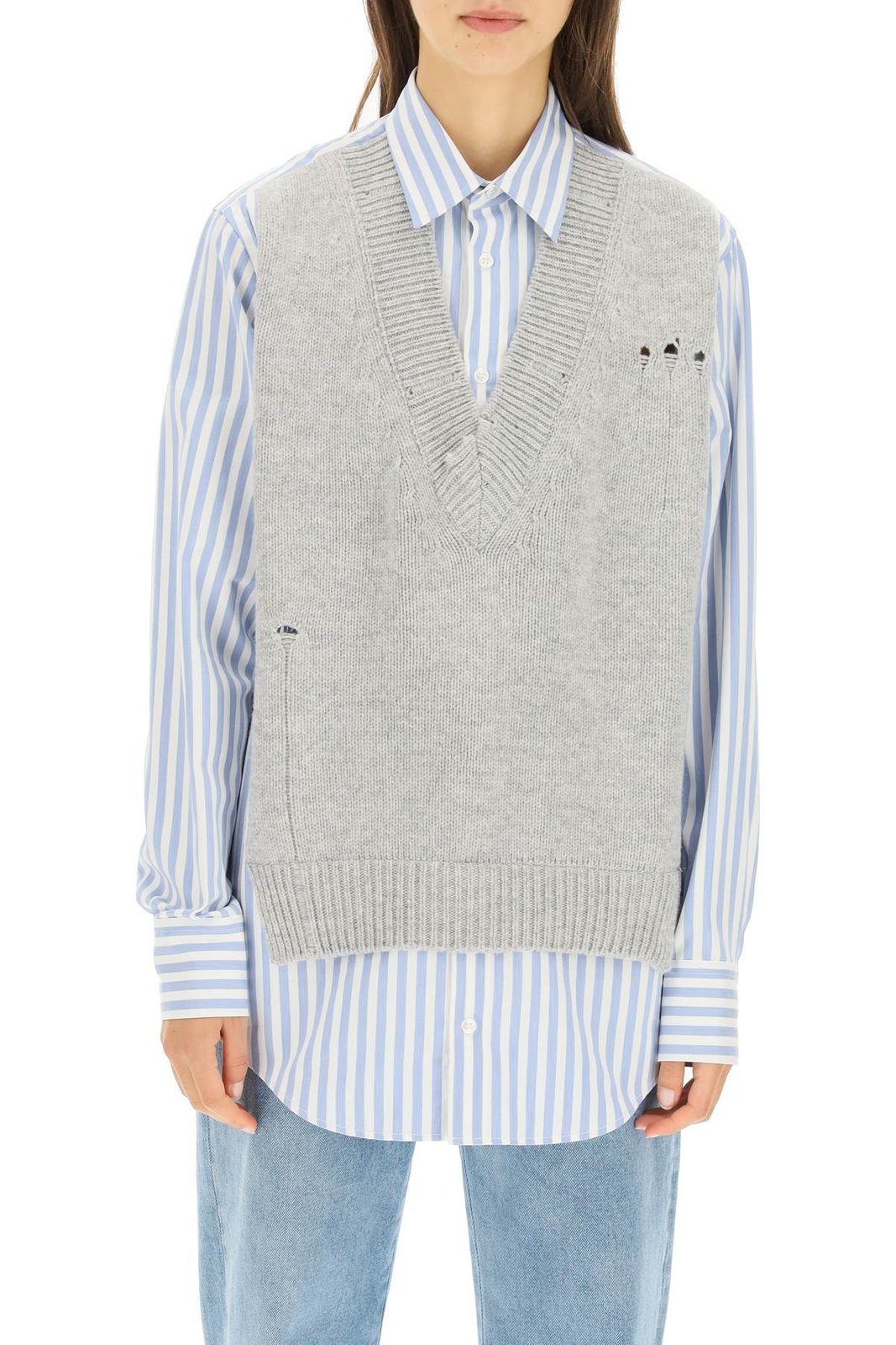 Maison Margiela Distressed Vest Layered Shirt 4 Maison Margiela Distressed Vest Layered Shirt