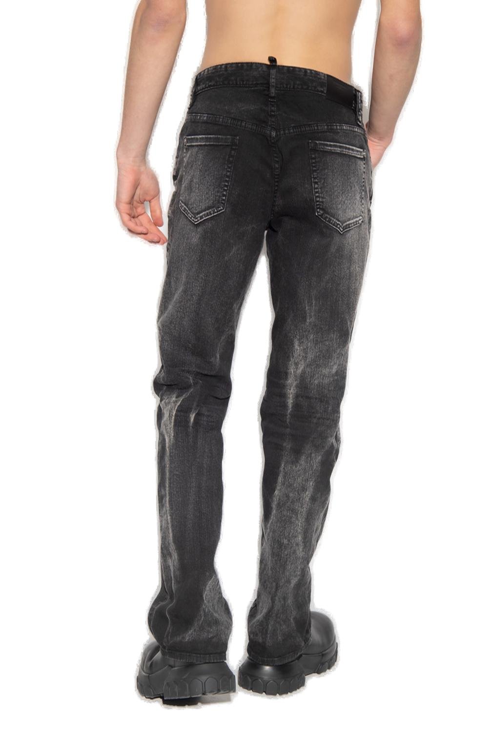 Dsquared2 Straight-Leg Logo Patch Jeans
