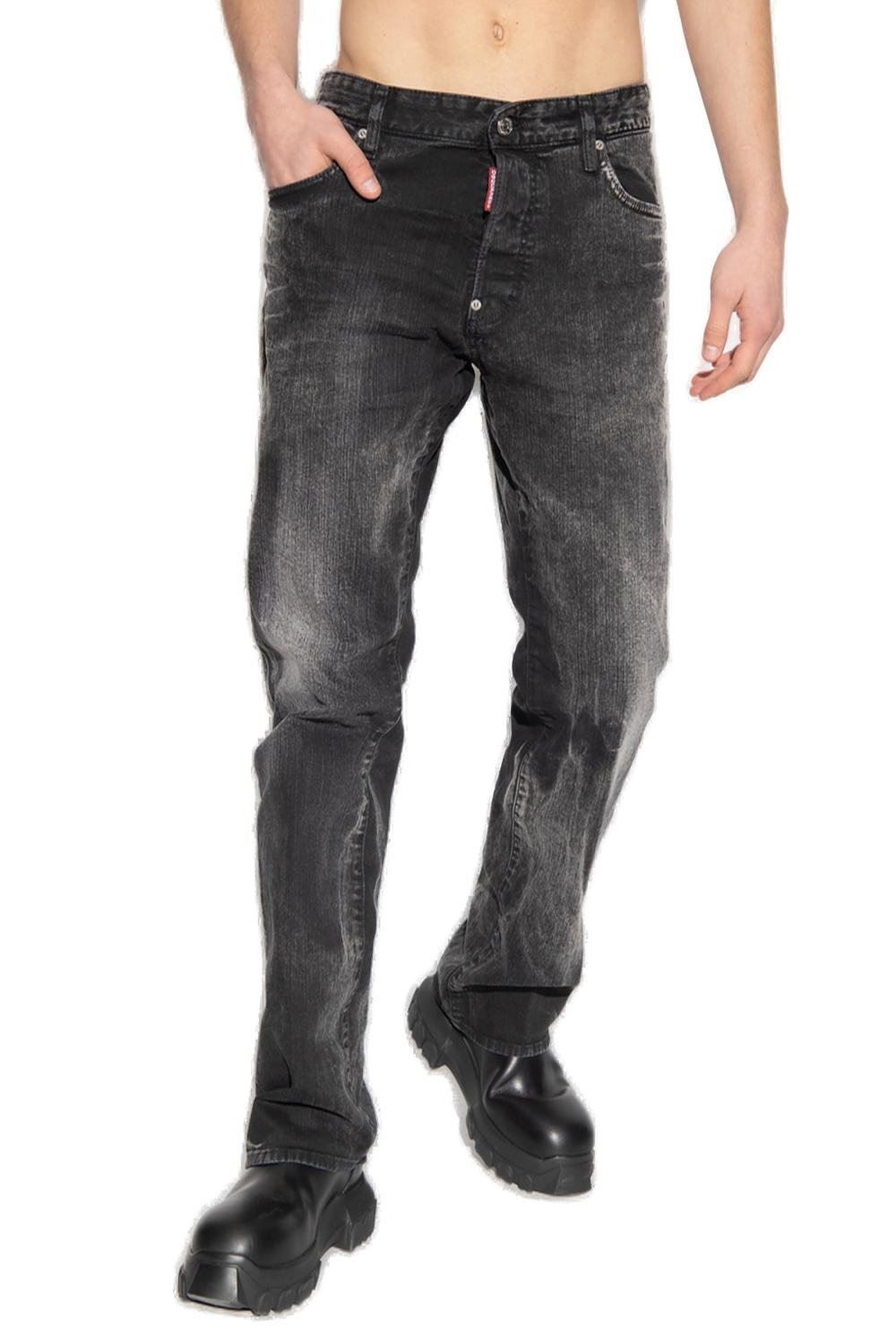 Dsquared2 Straight-Leg Logo Patch Jeans