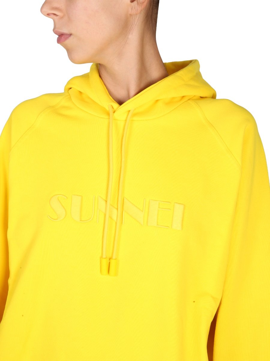 Sunnei Logo Embroidered Drawstring Hoodie