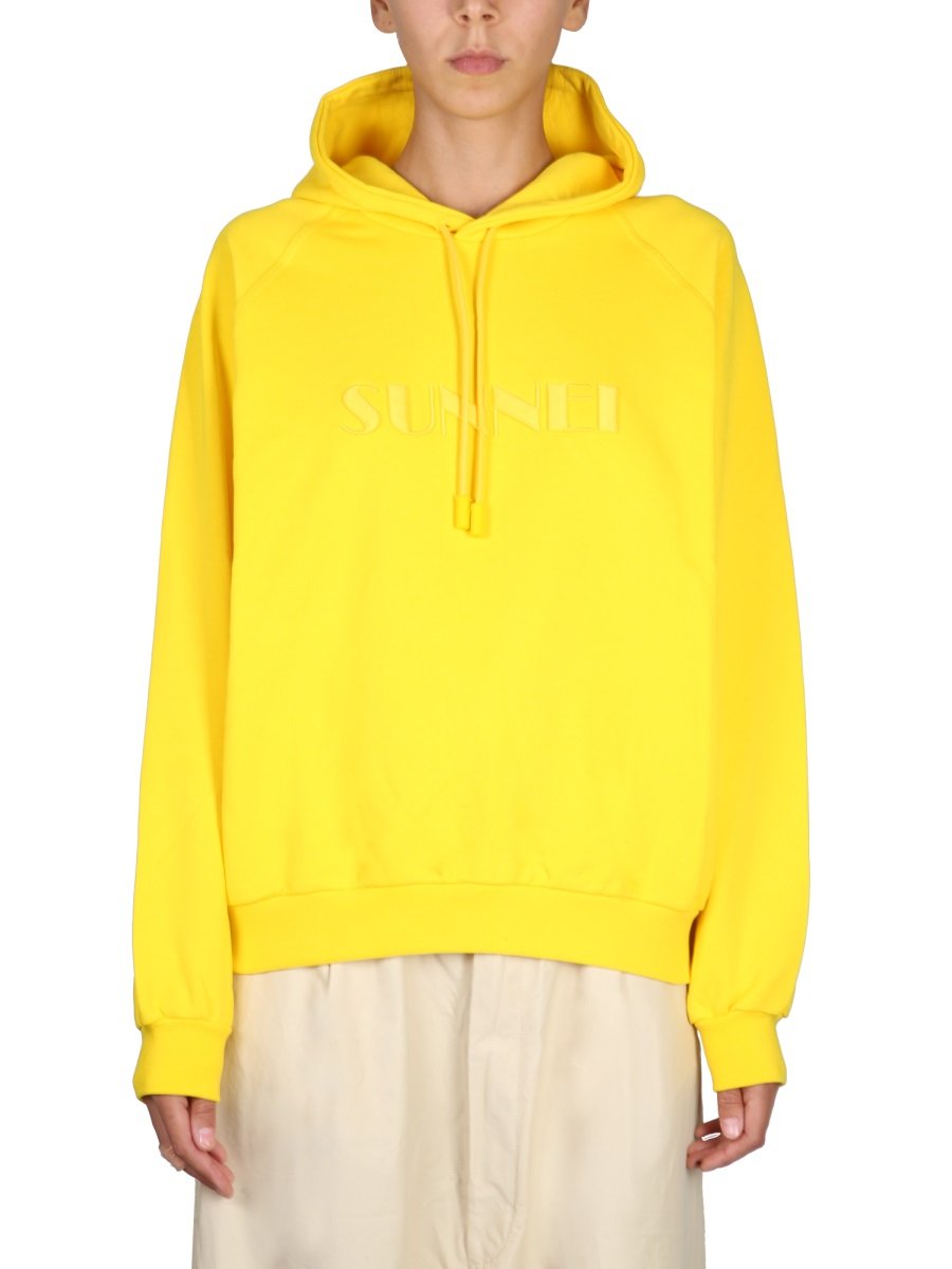 Sunnei Logo Embroidered Drawstring Hoodie