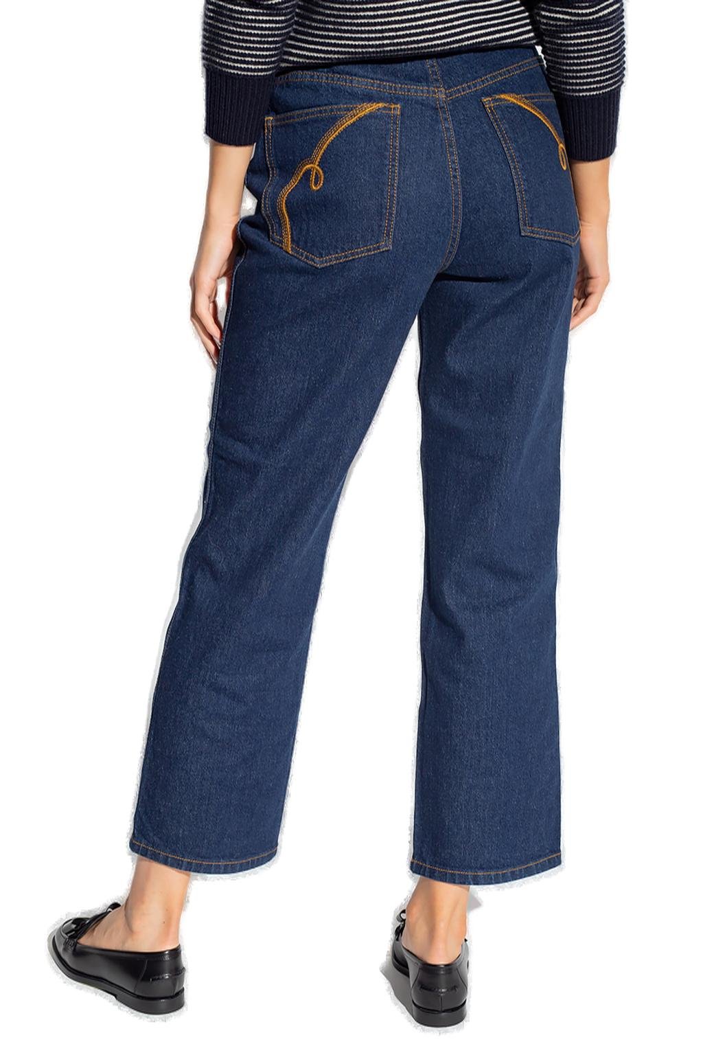 Tory Burch Stretch-Schlagjeans mit hoher Taille 1 Tory Burch Stretch-Schlagjeans mit hoher Taille