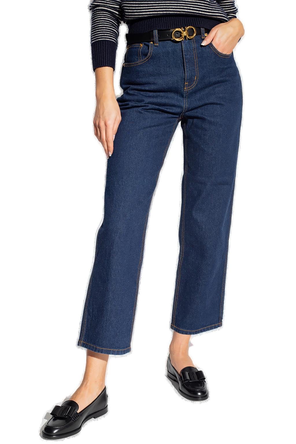 Tory Burch Stretch-Schlagjeans mit hoher Taille 3 Tory Burch Stretch-Schlagjeans mit hoher Taille