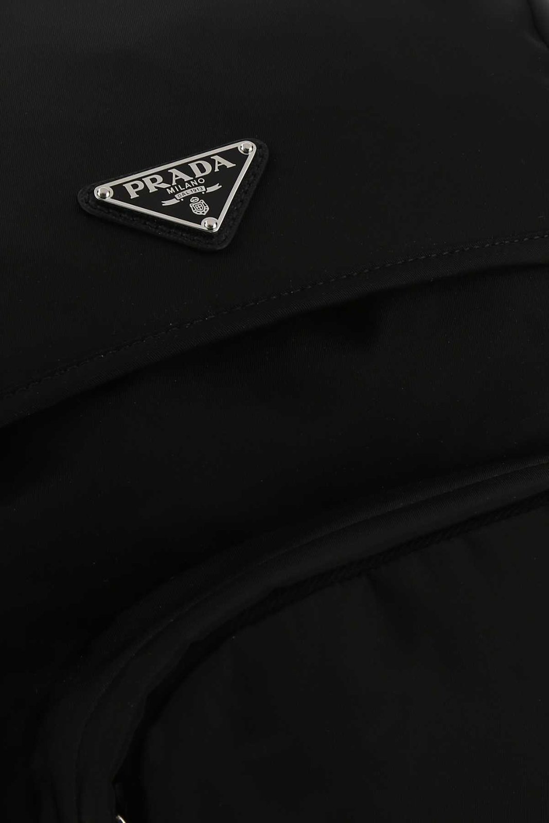 Rucksack mit Prada-Logoplakette und Schnalle