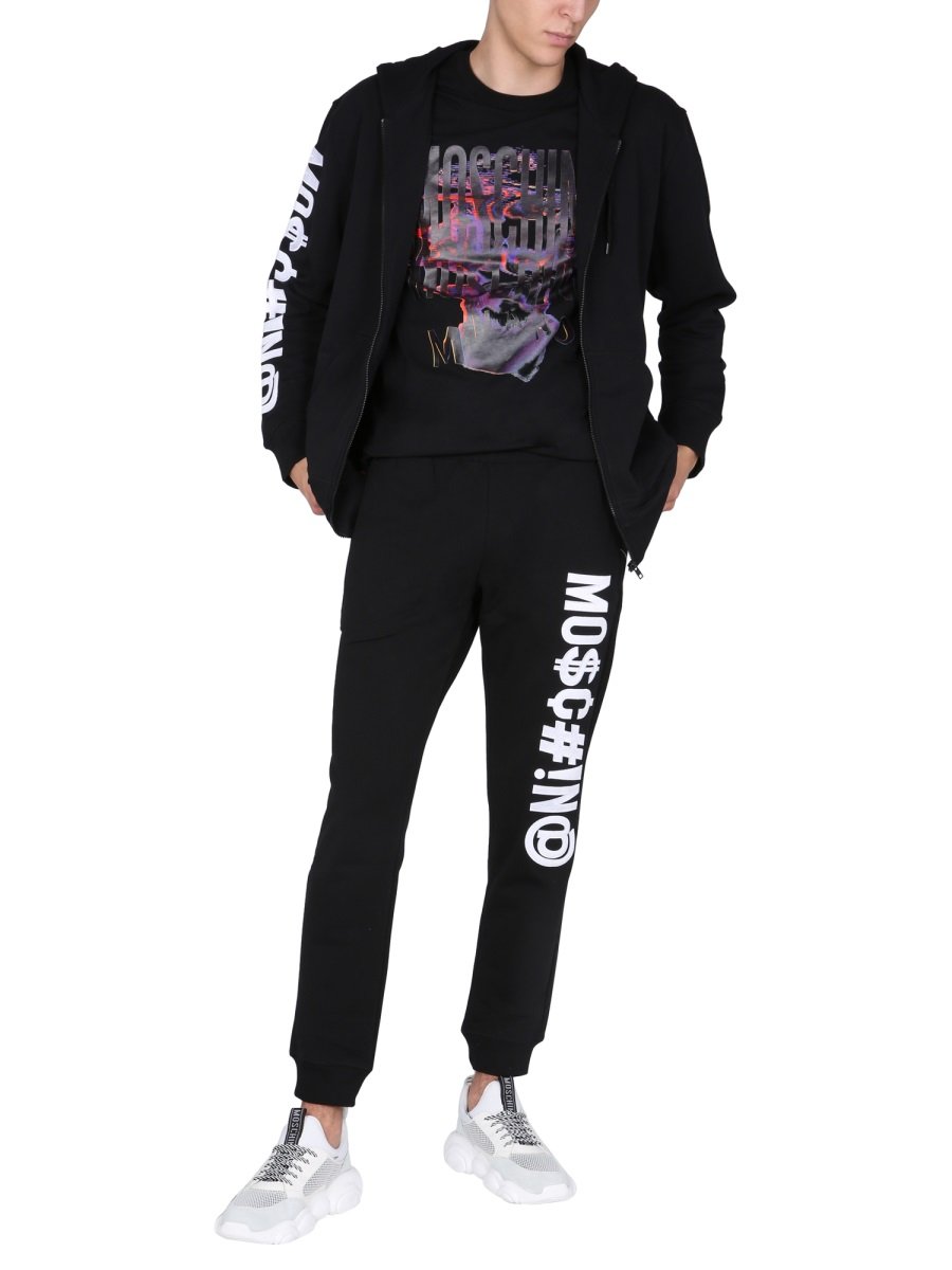 Moschino Kapuzenjacke mit Symbol-Logo-Print