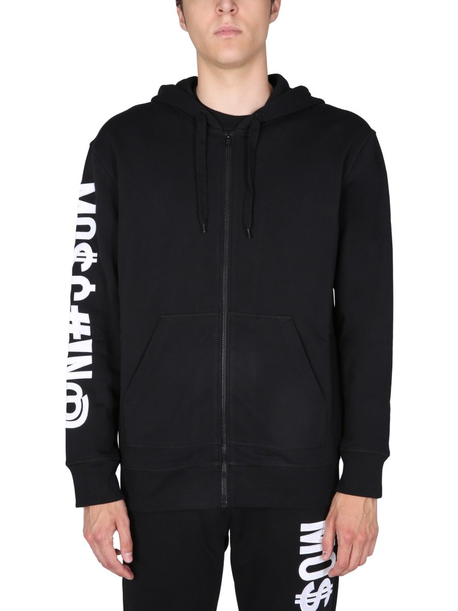 Moschino Kapuzenjacke mit Symbol-Logo-Print