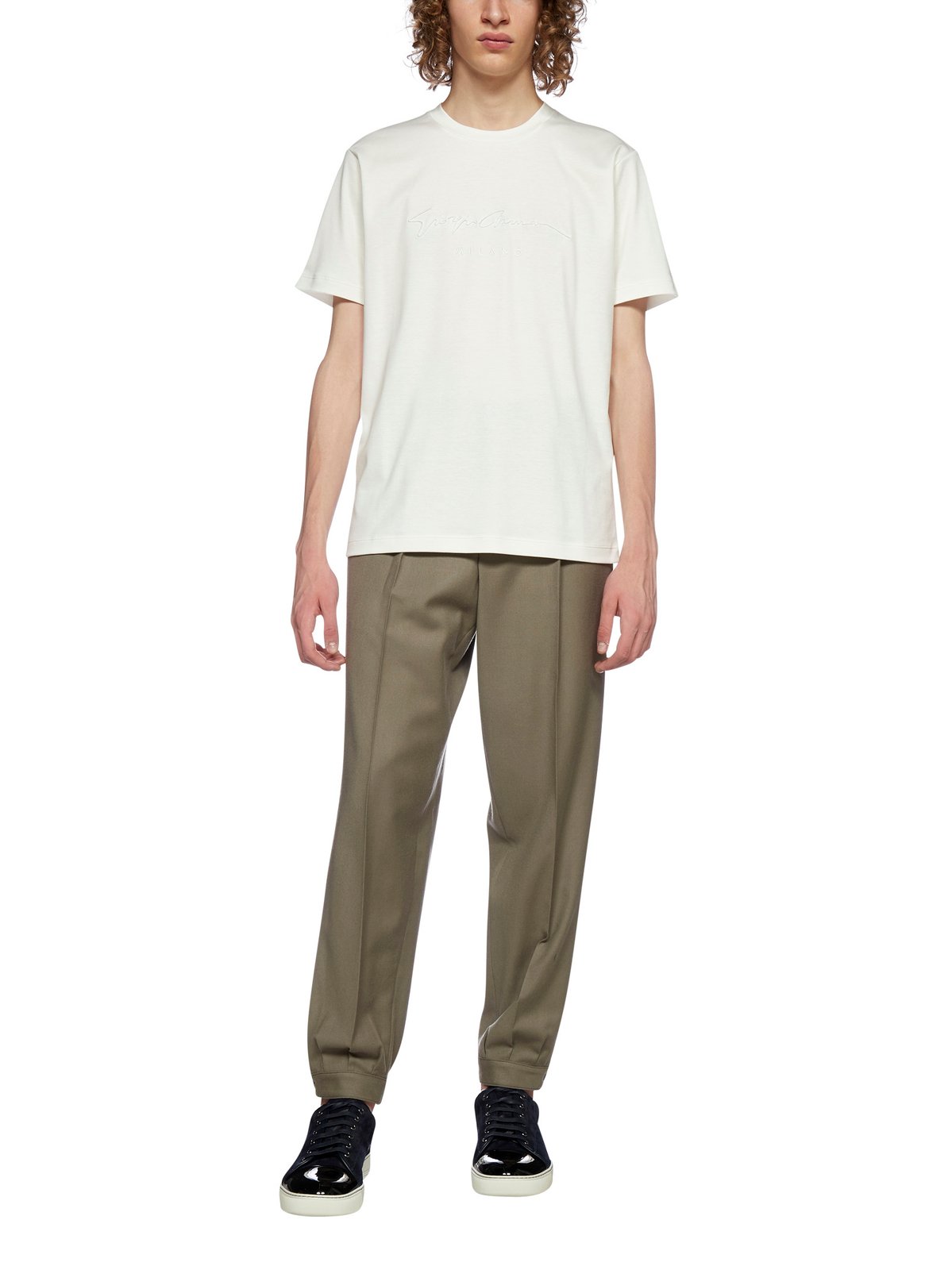 Giorgio Armani Logo Embroidered Crewneck T-Shirt